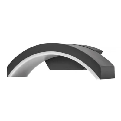 Image of Outdoor Decorative Wall Light Curve IP54 380LM 7.5W 4000K Down Dark Grey