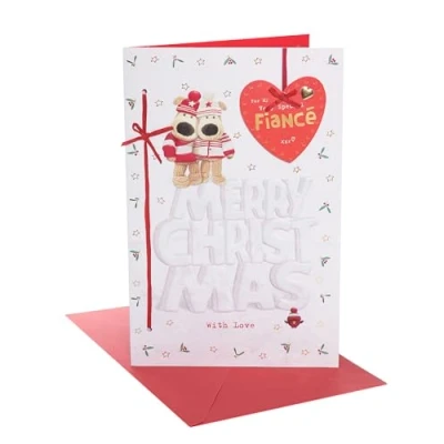 Image of Boofle Christmas Card for Fiancé Cute Design