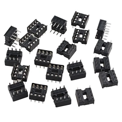 Image of Futheda 20PCS 8 Pin 2.54mm Pitch DIP/DIL IC Sockets Solder Type Adaptor