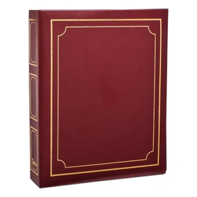 Image of Arpan Deluxe Large Self Adhesive Ring Binder Photo Album 40 Sheets/80 Sides Burgundy