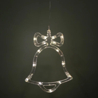Image of 21cm Battery Operated Light up Christmas Bell Window Decoration with Warm White LEDs