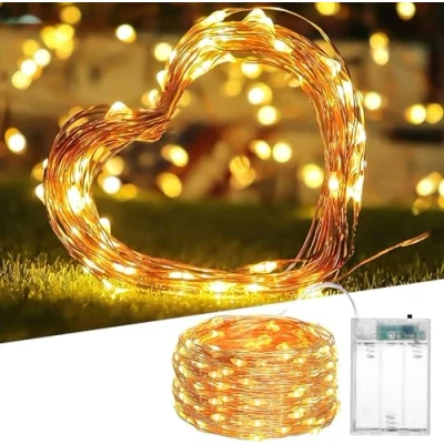 Image of SHATCHI 2 Pack of 40 LED/4m Fairy String Lights Copper Wire Battery Operated Warm White LEDs Twinkle Waterproof for Bedroom, Christmas, Party, Wedding Outdoor Indoor Decoration