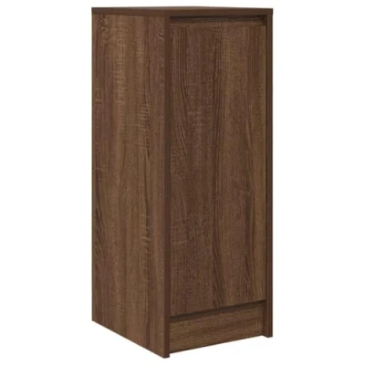 Image of vidaXL engineered wood modern sideboard/buffet brown oak cabinet, versatile storage unit 29.5x34x76 cm, ideal for living room/bedroom