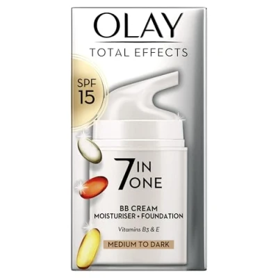 Image of Olay Total Effects 7in1 BB Cream, Medium To Dark, Face Cream With SPF15 and Niacinamide, 50ml