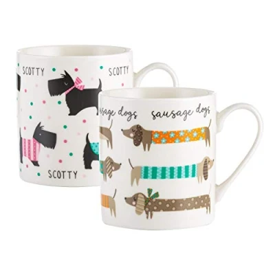 Image of Price &amp; Kensington Sausage and Scotty Assorted Fine China Mugs