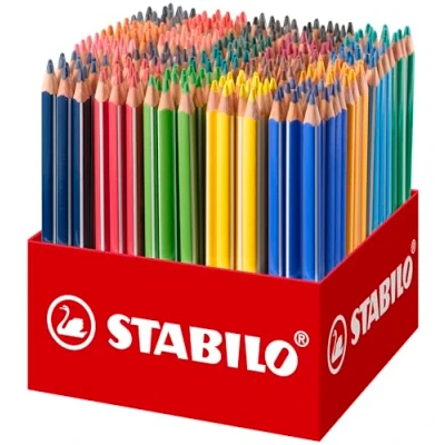 Image of Triangular Colouring Pencil STABILO Trio thick Classpack of 300 Assorted Colours