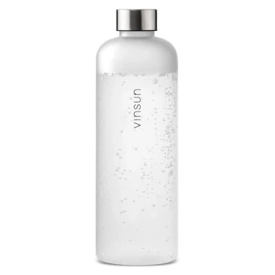 Image of VINSUN Water Bottle 1.5L White, Leak proof Flask BPA free, Reusable, Tritan Drinks for Sports, Gym, Travel, School, Cycling, Running, Work