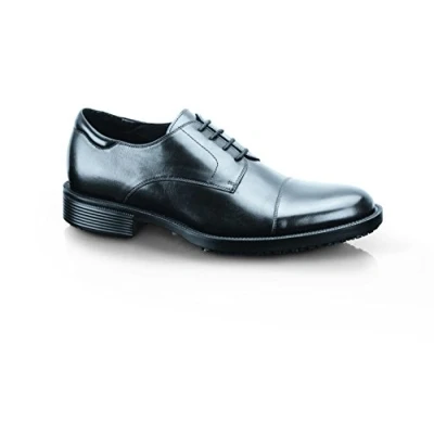 Image of Shoes for Crews Senator Comfortable Leather Work Shoe, Cushioned Insole, Slip Resistant Outsole, Classic Office Style Men Black
