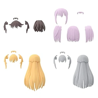 Image of Bandai 30MS Option Hair Style Parts Vol.4 All 4 Types Model Kit
