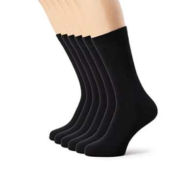 Image of DIM Men&#039;s Cotton x6 Socks, Black, 43 46