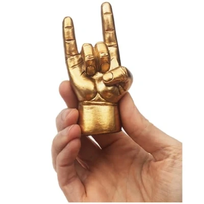 Image of Luckies of London, Gold Ornaments For Desk Decor, Mini Ring Holder, Rock N Roll Accessories Men Or Bedroom Gifts Him, Office &amp; Gifts, Decorations