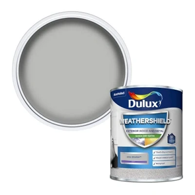 Image of Dulux 5362491 Weathershield Quick Dry Satin Paint, Chic Shadow, 0.75 L