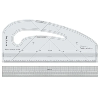 Image of Liquidraw Pattern Maker &amp; Grading Ruler Set for Marking Multipurpose Imperial Metric Tool Cutting Quilting Sewing Dressmaking Ideal Fashion Design
