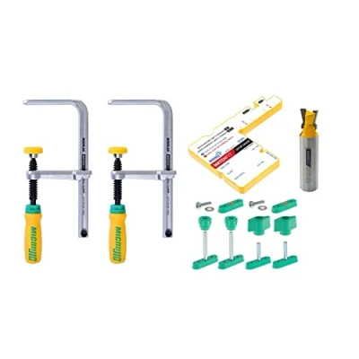Image of MICROJIG Matchfit DVC 1177K2 Dovetail Clamp Pro, Green/Yellow/Silver
