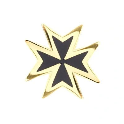 Image of The Masonic Collection Gold Plated Knights Malta Badge Clutch Pin Fitting Comes in Clear Bag A Useful Gift Accessory for Freemason Men