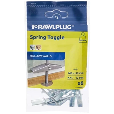 Image of Rawlplug 94 365 Spring Toggle (Card of 6) M3x50mm (6 pieces)