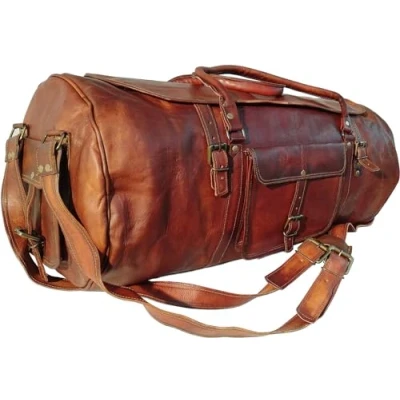 Image of 28&quot; Inch Leather Luggage Bags Duffel Gym for Men and Women