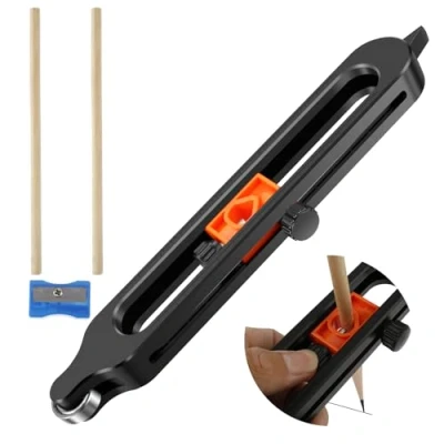 Image of Contour Gauge Profile Scribing Tool with Lock Precisely Copy Irregular Shapes Scribe 2 Pencils Adjustable Woodworking Edge Corner Measuring Duplicator for Floor Carpet Tile Laying