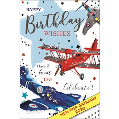 Image of Jonny Javelin Male Birthday Plane Greeting Card