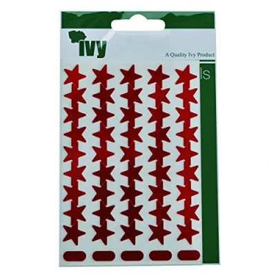 Image of Ivy 15mm Red Self Adhesive Merit Stars Reward Stickers Sticky Labels (135 Stickers)
