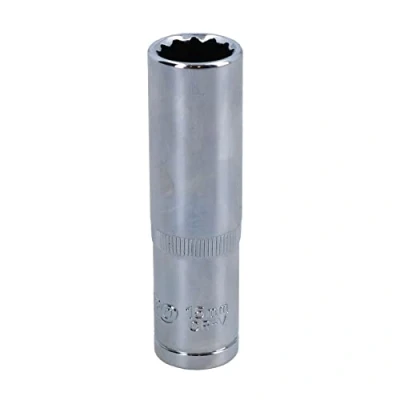 Image of 15mm 1/2in Drive Double Deep Long Reach Metric Socket 12 Point Sided Bi hex