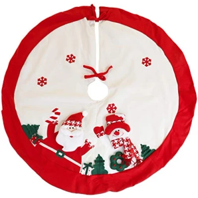 Image of Christmas Concepts® Tree Skirt Decorations (48 Inch (122cm) Santa and Snowman)
