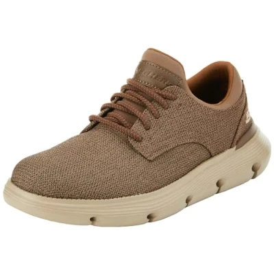 Image of Skechers Men&#039;s Garza Reardon Casual Shoes, Brown Mesh, 9 UK