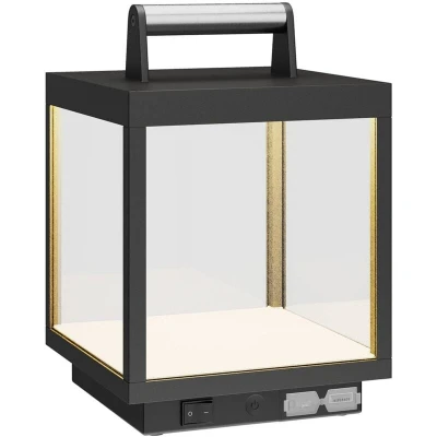 Image of Lucande LED rechargeable table lamp Cube, aluminium, IP54, dimmable