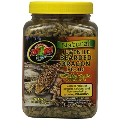 Image of Zoo Med, Natural Juvenile bearded dragon food pellets, with vitamins and minerals