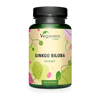 Image of Vegavero Ginkgo Biloba 6000 mg High Strength 50:1 Extract 6 Month Supply NO Additives, Lab Tested 24% Glycosides + 6% Lactones 180 Vegan Capsules