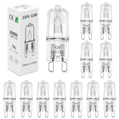 Image of BROTOU G9 Halogen Bulbs, 230V 500LM 2800K Warm White Capsule Dimmable (33W 12 Pack)