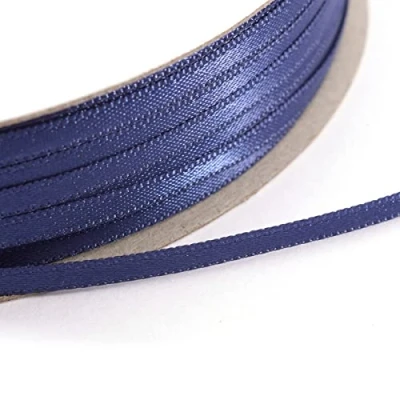 Image of Vaessen Creative Satin Ribbon, Navy, 3mm x 100m Double Sided Shine for Card Making, Scrapbooks, Gift Wrapping and Other Craft Projects, Dark Blue
