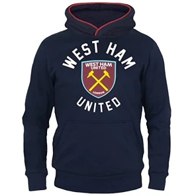 Image of West Ham United FC Official Gift Boys Graphic Fleece Hoody 8 9 Years MB Navy Blue