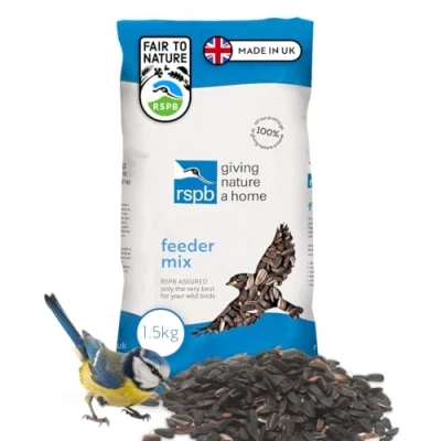 Image of Wild Bird Food for Small Birds, Nutritious Seed Mix with Sunflower Seeds, Rich in Oil, Made the UK, Suitable Year Round Feeding (1.5kg) RSPB