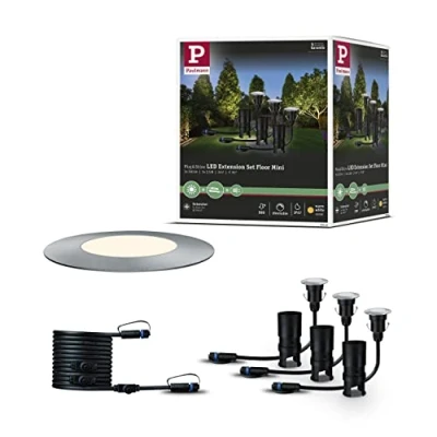 Image of Paulmann 93949 Outdoor Plug &amp; Shine Set Ground recessed Lighting IP65 3000K 3x2.5W 24V 55mm Silver Stainless Steel/Plastic, 7.5 W