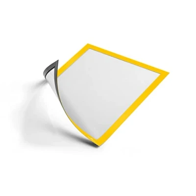 Image of Durable DURAFRAME Magnetic Frame A4 Yellow Pack of 5 Document for Professional Internal Signage Attachment