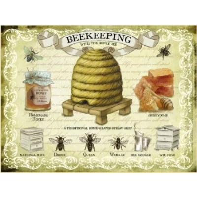 Image of Beekeeping small steel sign 200mm x 150mm (og)
