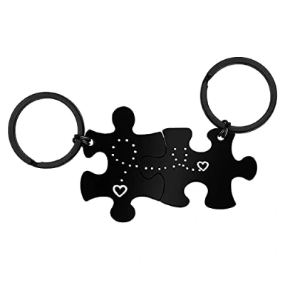 Image of Ximalun Couple Keyring Gifts for Boyfriend Girlfriend Husband Wife Long Distance Relationship Christmas Birthday Valentines Day Anniversary