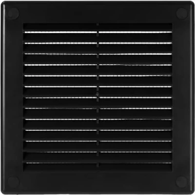 Image of Vent Systems 150 x mm / 6&#039;&#039; Inch Black Soffit Cover Flat Square Air Louver Grille Built in Insect Screen HVAC Vents for Bathroom, Home Office, Kitchen
