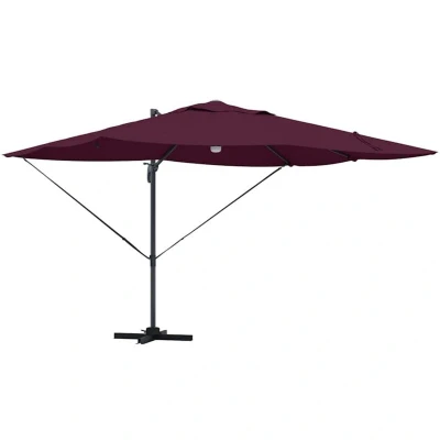 Image of vidaXL Cantilever Umbrella Bordeaux red Metal and Fabric