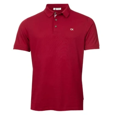 Image of Calvin Klein Mens Campus Sport Polo Shirt Burgundy XL