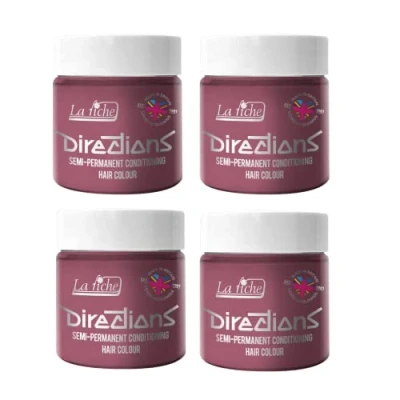Image of 4x La Riche Directions Semi Permanent Hair Color 100ml Tub Pastel Rose