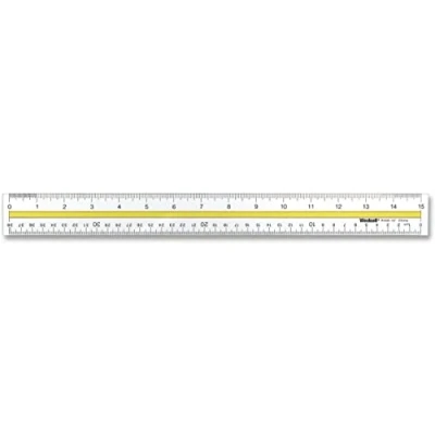 Image of Westcott Acrylic Data Highlight Reading Ruler With Tinted Guide, 15&quot; Clear