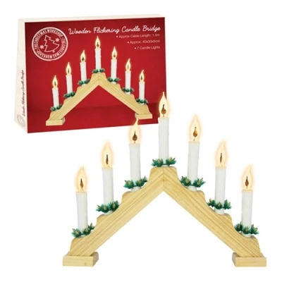 Image of Christmas Workshop Pine Flickering Candle Bridge