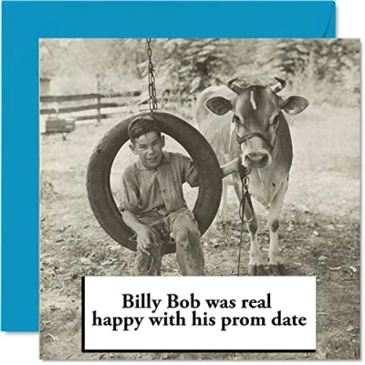 Image of Funny Birthday Cards for Women Men Y&#039;all Happy Card Mum Dad Brother Sister Son Daughter Nan Grandad, 145mm x Joke Humour Banter Bday Greeting