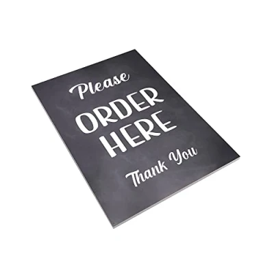 Image of Please Order Here Sign Cafe, Takeaway, Coffee Shop, Sandwich Counter Sign, A4 size (Black Adhesive)