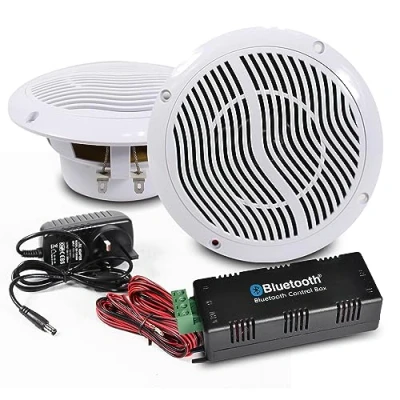 Image of E Audio Bluetooth Ceiling Speaker Kit Bathroom Wireless Amplifier Water Resistant Speakers (2 Way)