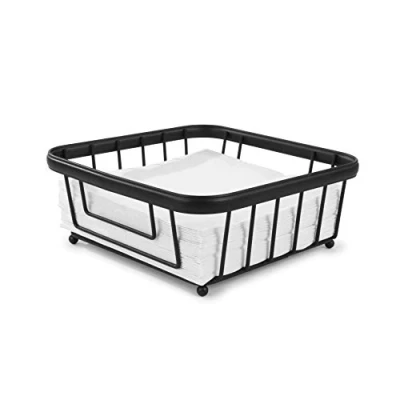 Image of Spectrum Diversified 09110 Ashley Flat Napkin Holder Black, Steel