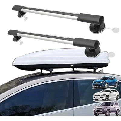 Image of Universal Roof Rack Cross Bars, Suction Cup Diameter(10cm), Adjustable Aluminum Luggage Crossbar, Non Destructive Installation, For Car SUV Without Side Rail (Color : 103cm)