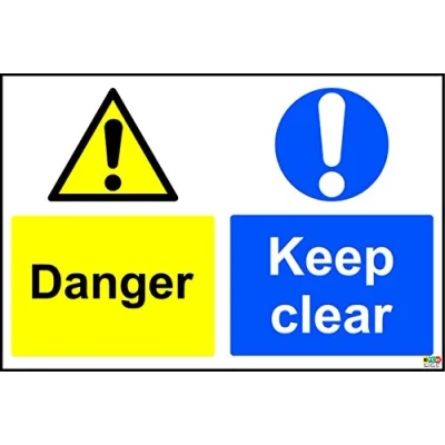 Image of Construction site Safety Danger Keep Clear Sign 1.2mm Rigid Plastic 400mm x 300mm